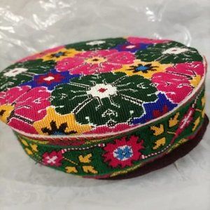 Floral Cap Hunza Headwear Winter Hat - Chunky Traditional Warm knit Hats